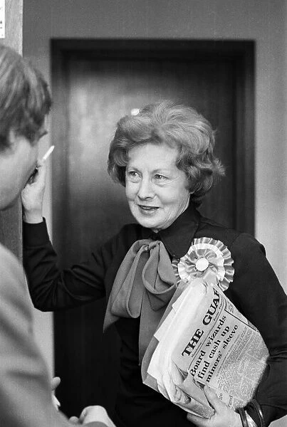Barbara Castle, Member of Parliament for Blackburn, pictured campaigning in Salford