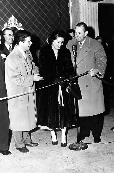Barbara Lyon cutting the tape at the opening of a store on Blackett Street, Newcastle