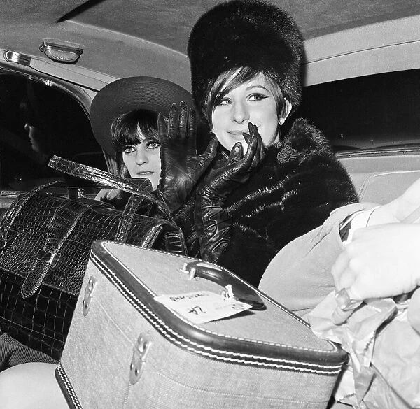Barbra Streisand, Actress and Singer, arrives at London Heathrow Airport, 17th March 1966
