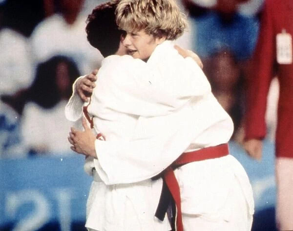 Barcelona Olympic Games 1992 Judo silver medalist Nicola Fairbrother in action in