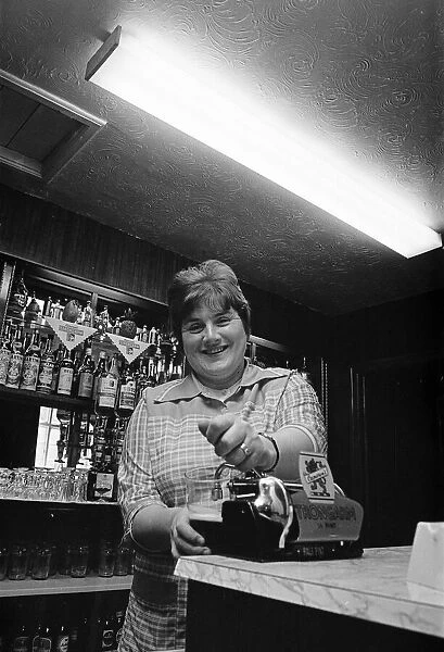 Barmaid at The Laurel Pub, Middlesbrough, 1976, Barmaid of the Year Competition, Entrant