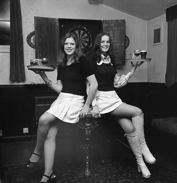 Barmaids at The New Inn, Stokesley, North Yorkshire, 1972, Photocall