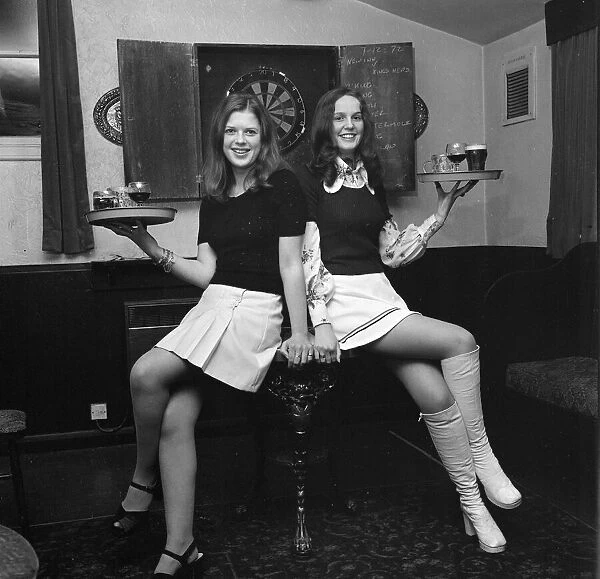 Barmaids at The New Inn, Stokesley, North Yorkshire, 1972, Photocall