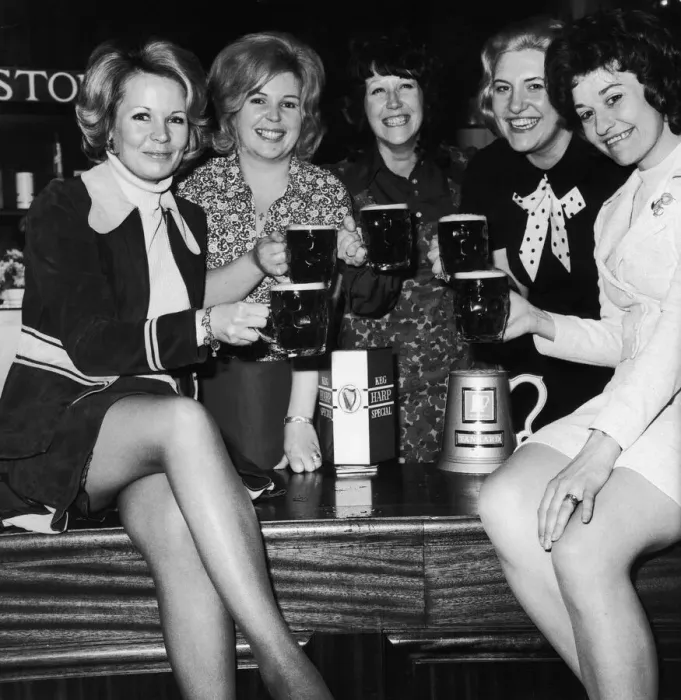 Framed Print : Five barmaids who were chose at the Bristol Area final for the Daily Mirror Bairmaid of Framed Print : Five barmaids who were chose at the Bristol Area final for the Daily Mirror Bairmaid of