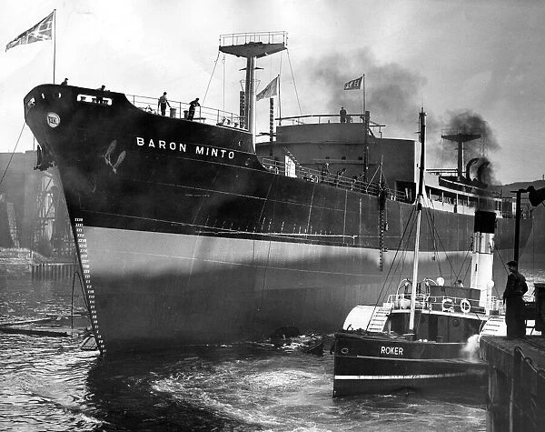 The Baron Minto after being launched into the River Wear