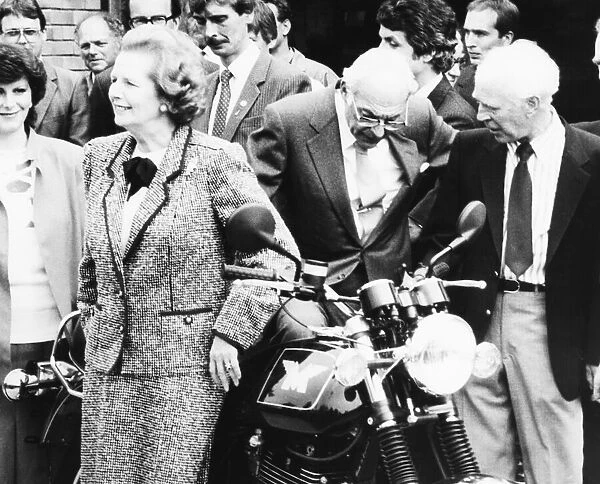 Baroness Margaret Thatcher and her late husband Denis during a visit to the L F Harris