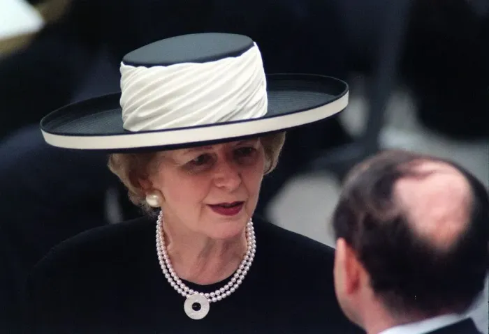 Framed Print : Baroness Margaret Thatcher at Waterloo Station at the opening of the International