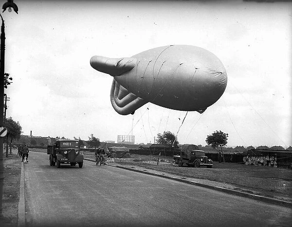 A Barrage balloon during WW2 Circa September 1939