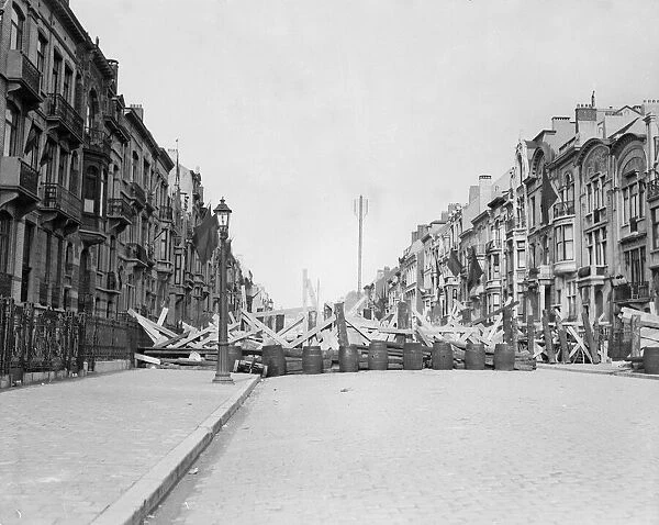 Barricades across the roads leading into Brussels Circa August 1914 *** Local