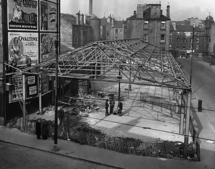 Framed Print : The Barrows shopping market in Kent Street 1954 steel structure just built awaiting Framed Print : The Barrows shopping market in Kent Street 1954 steel structure just built awaiting