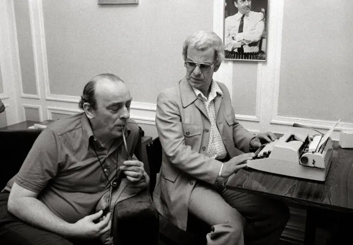 Framed Print : Barry Cryer and John Junkin - June 1978 scriptwriters for the new Morecambe Framed Print : Barry Cryer and John Junkin - June 1978 scriptwriters for the new Morecambe