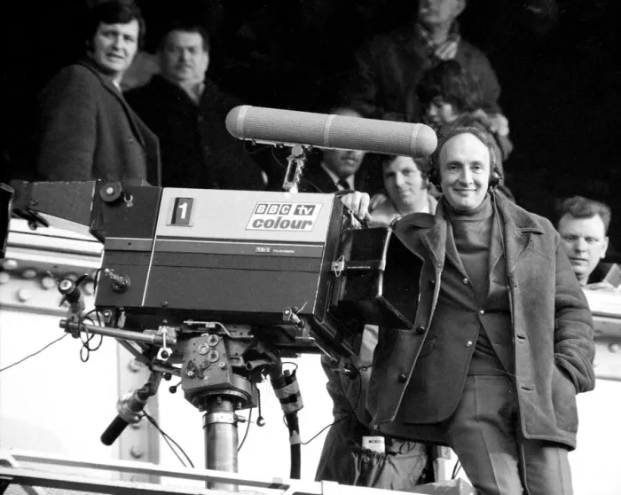 Framed Print : Barry Davies BBC sports commentator at White Heart Lane