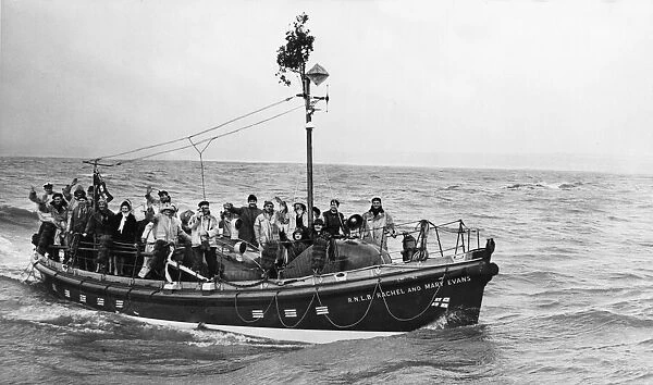The Barry lifeboat RNLB Rachel and Mary Evans on her way back home after failing to land