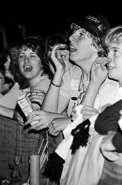 Barry Manilow fans watching him in concert at Blenhiem Palace. 28th August 1983