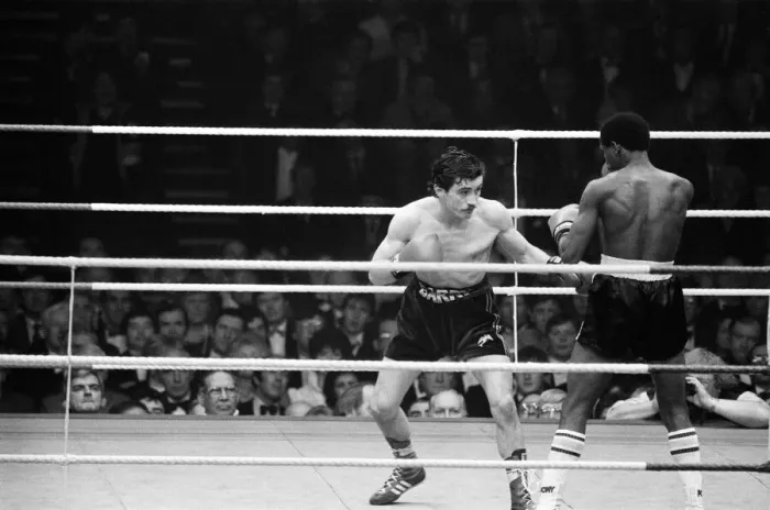 Framed Print : Barry McGuigans second defence of his WBA title against Danilo Cabrera at The Royal Framed Print : Barry McGuigans second defence of his WBA title against Danilo Cabrera at The Royal