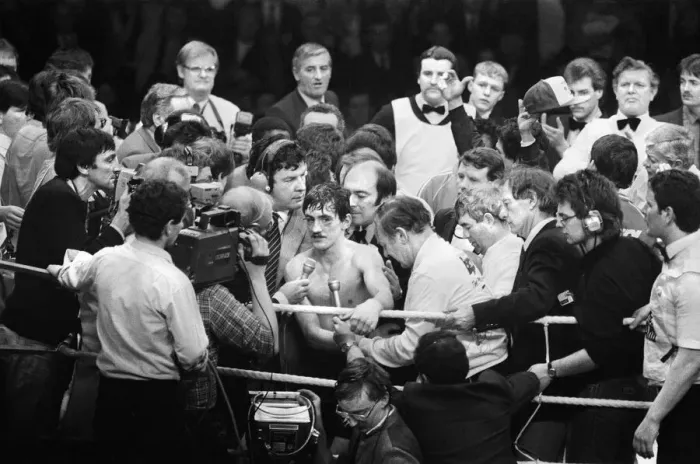 Framed Print : Barry McGuigans second defence of his WBA title against Danilo Cabrera at The Royal Framed Print : Barry McGuigans second defence of his WBA title against Danilo Cabrera at The Royal