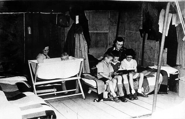 Bath and bedtime at a camp set up to give a break to hard pressed families during