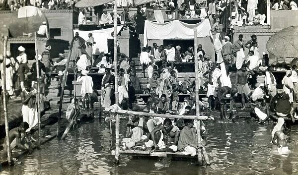 Bathing in the River Ganges, India Circa 1913