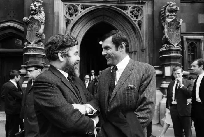 Framed Print : Batman actor Adam West visits the House of Commons. His visit was arranged by Mr