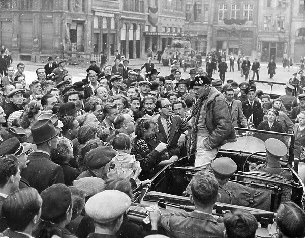 The Battle of Arnhem Picture shows Field Marshal Montgomery talking to the crowd