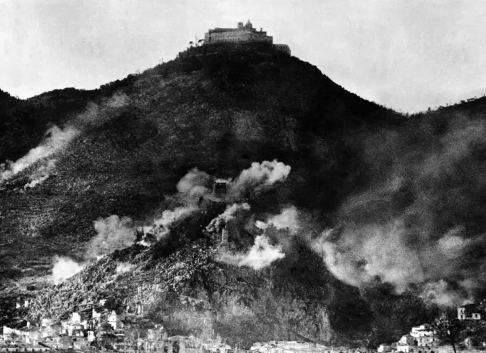 Framed Print : The Battle of Monte Cassino, a series of four assaults by Allied Forces against the Axis