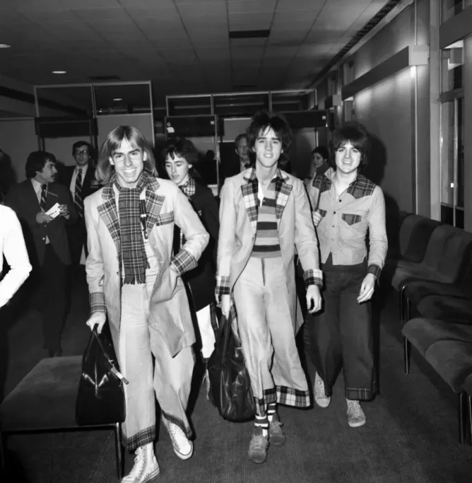 Framed Print : Bay City Rollers. The Bay City Rollers'leaving Heathrow airport for Los Framed Print : Bay City Rollers. The Bay City Rollers'leaving Heathrow airport for Los