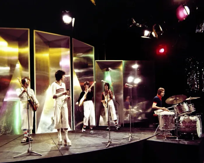 Framed Print : Bay City Rollers - Pop Group seen here during rehearsals for the BBC television Framed Print : Bay City Rollers - Pop Group seen here during rehearsals for the BBC television