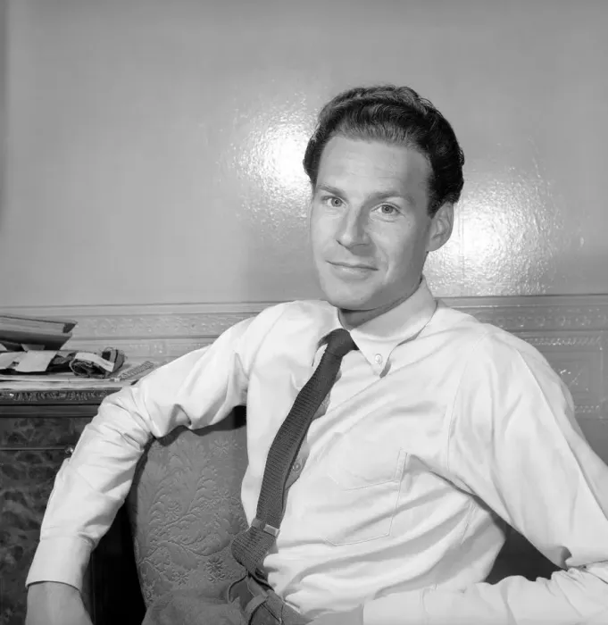 Framed Print : BBC Announcer Alexander McIntosh seen here at home. Circa 1957 Framed Print : BBC Announcer Alexander McIntosh seen here at home. Circa 1957