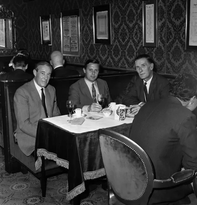 Framed Print : BBC announcers, including Michael Aspel (centre). 16th September 1967 Framed Print : BBC announcers, including Michael Aspel (centre). 16th September 1967