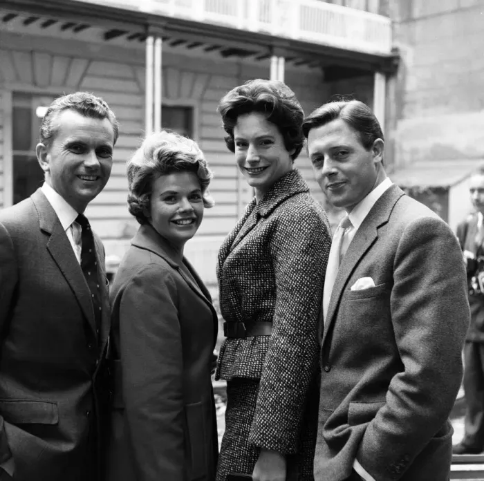 Framed Print : BBC announcers Kenneth Kendall, Judith Chalmers, Nan Winton and Michael Aspel Framed Print : BBC announcers Kenneth Kendall, Judith Chalmers, Nan Winton and Michael Aspel