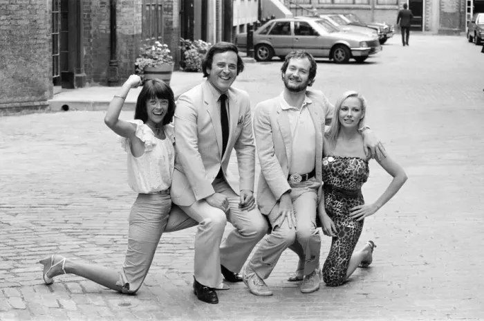 Framed Print : BBC Autumn Schedule Photo-call, 13th July 1981. Terry Wogan, Isla St Clair Framed Print : BBC Autumn Schedule Photo-call, 13th July 1981. Terry Wogan, Isla St Clair