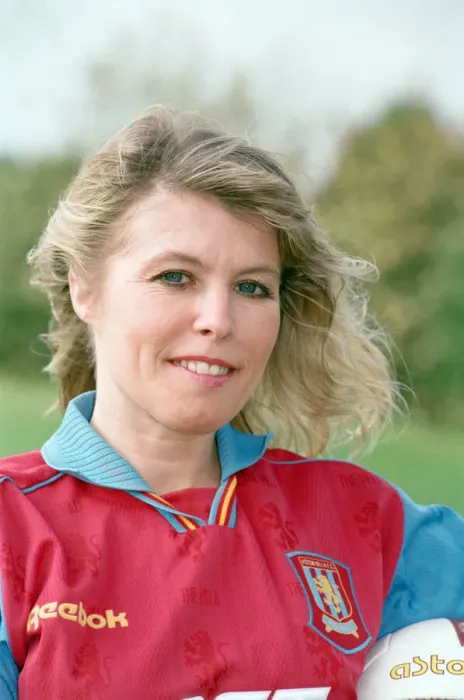 Framed Print : BBC Radio WM presenter Julie Mayer in an Aston Villa kit at the club