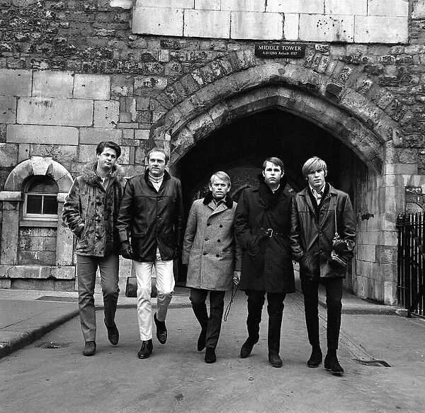 The Beach Boys visit the Tower of London. 7th November 1964