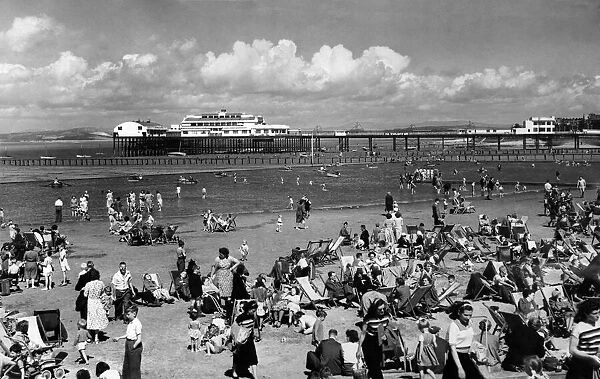 The beach at Morecambe. March 1959 P011324
