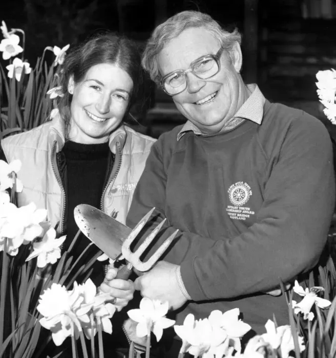Framed Print : BeachGrove Gardeners Carol Baxter and Jim McColl seen in April 1988 Framed Print : BeachGrove Gardeners Carol Baxter and Jim McColl seen in April 1988