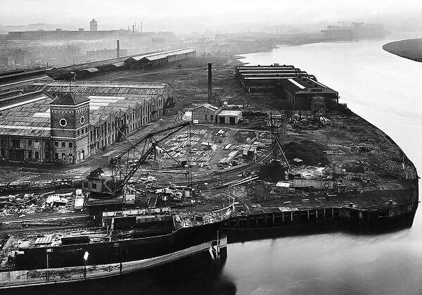 Beardmores shipyard site at Dalmuir on the River Clyde in Scotland