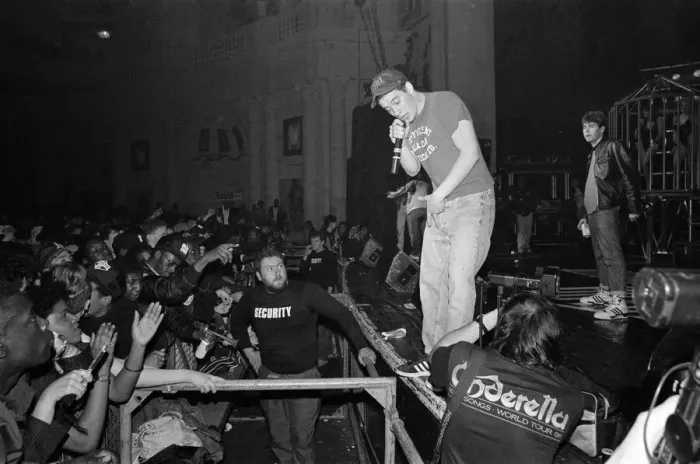 Framed Print : The Beastie Boys performing at Brixton Academy, London. 24th May 1987 Framed Print : The Beastie Boys performing at Brixton Academy, London. 24th May 1987