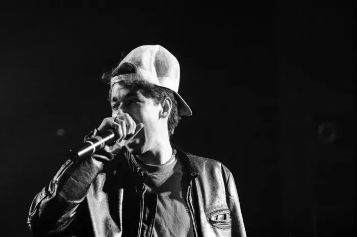 Framed Print : The Beastie Boys performing at Brixton Academy, London. Pictured, Adam Yauch (MCA) Framed Print : The Beastie Boys performing at Brixton Academy, London. Pictured, Adam Yauch (MCA)