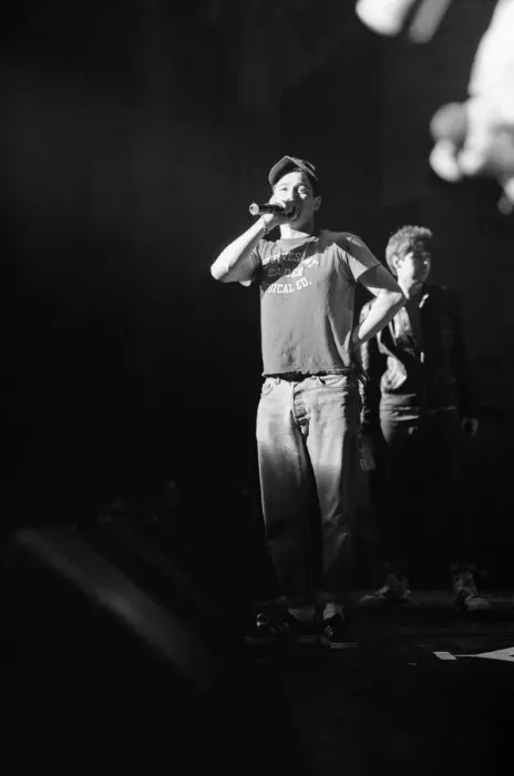 Framed Print : The Beastie Boys performing at Brixton Academy, London. Pictured singing Framed Print : The Beastie Boys performing at Brixton Academy, London. Pictured singing