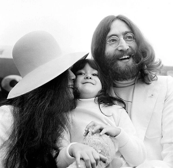 Beatle John Lennon and his wife Yoko Ono left Heathrow Airport London to fly to