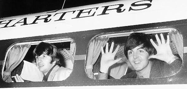 The Beatles 19 July 1964 Ringo Starr and Paul McCartney at Blackpool Airport to appear