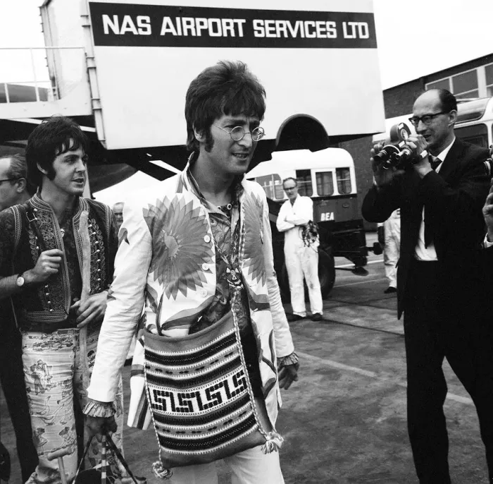 Framed Print : The Beatles 1967 John Lennon and Paul McCartney arriving at Heathrow Airport Framed Print : The Beatles 1967 John Lennon and Paul McCartney arriving at Heathrow Airport