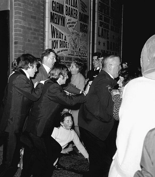 The Beatles arrive at the Opera House Blackpool to chaotic scenes of screaming fans
