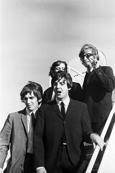 The Beatles arriving in San Francisco ahead of their American tour
