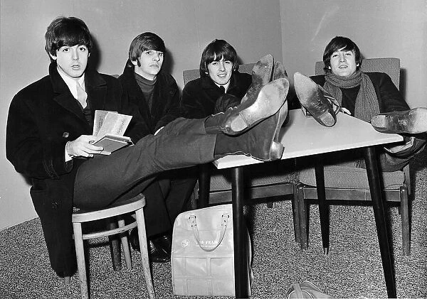 The Beatles backstage at the Kings Hall, Showgrounds