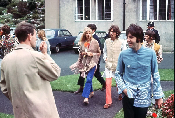 The Beatles at Bangor University on 26 August 1967 attending the Maharishis course