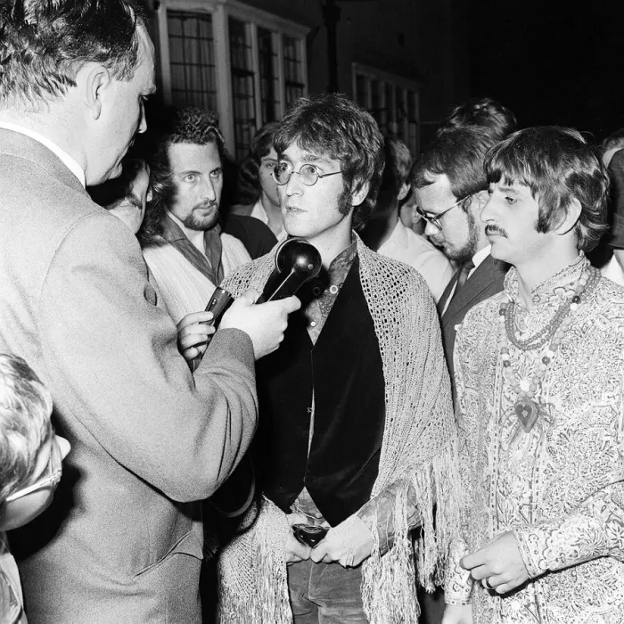 Framed Print : The Beatles in Bangor Wales to take part in a 10-day conference on Transcendental Framed Print : The Beatles in Bangor Wales to take part in a 10-day conference on Transcendental