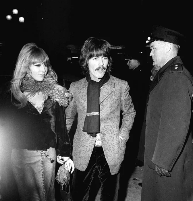Framed Print : The Beatles The Beatles October 1967 George Harrison attending a film premiere in Framed Print : The Beatles The Beatles October 1967 George Harrison attending a film premiere in