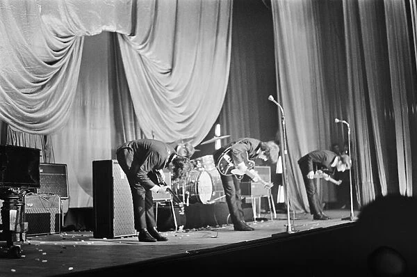 The Beatles take a bow on stage in Carlisle at the end of their concert