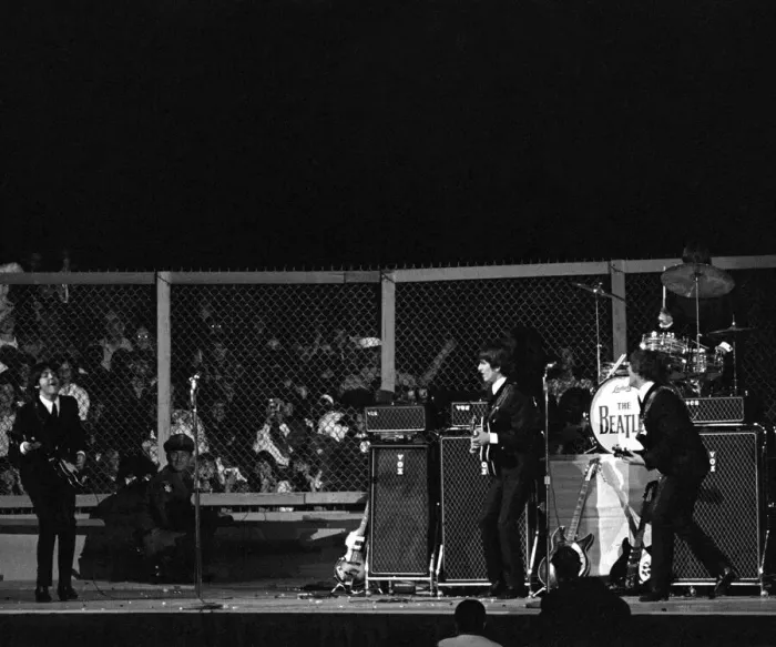 Framed Print : The Beatles in concert at the Cow Palace, San Francisco, California, USA Framed Print : The Beatles in concert at the Cow Palace, San Francisco, California, USA